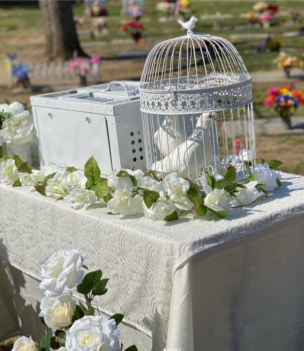 White Dove Release in selma, ca for a funeral